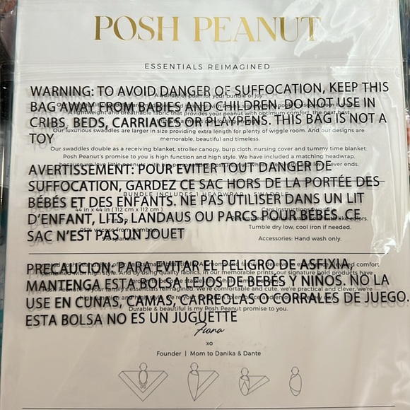 COPY - Posh Peanut bamboo swaddle + headwrap! NIB - Picture 2 of 2